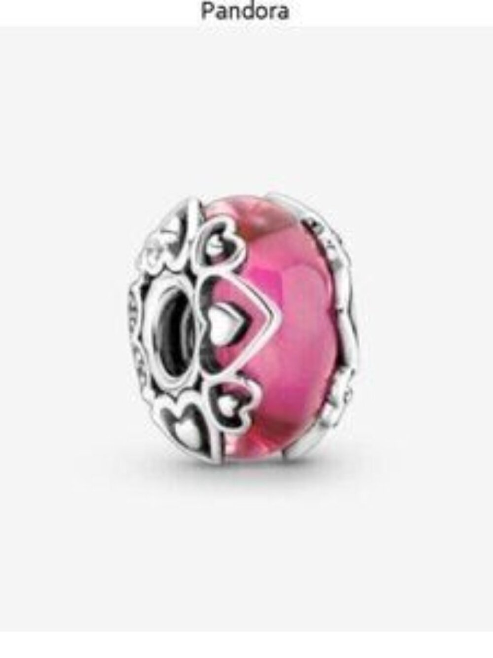 Pandora Reveal Your Love Pink Murano Glass Charm